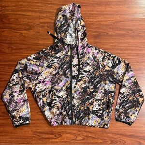 Fabletics Black and Purple Abstract Windbreaker Jacket - Women’s Size S